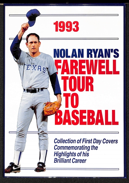 Lot of (2) 1993 Nolan Ryan Farewell Tour Booklets w/ Autographed FDCs (2 Autographs)
