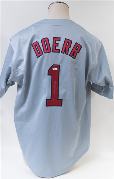 Bobby Doerr Signed Red Sox Style Jersey (JSA COA)