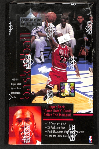 1997-98 Upper Deck Series One Basketball Sealed/Unopened Hobby Box (24 packs w/ 12 cards per pack)