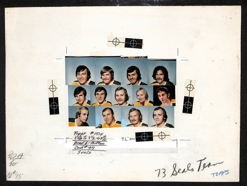 1973-74 Topps Hockey Card Proof - California Golden Seals Team Card