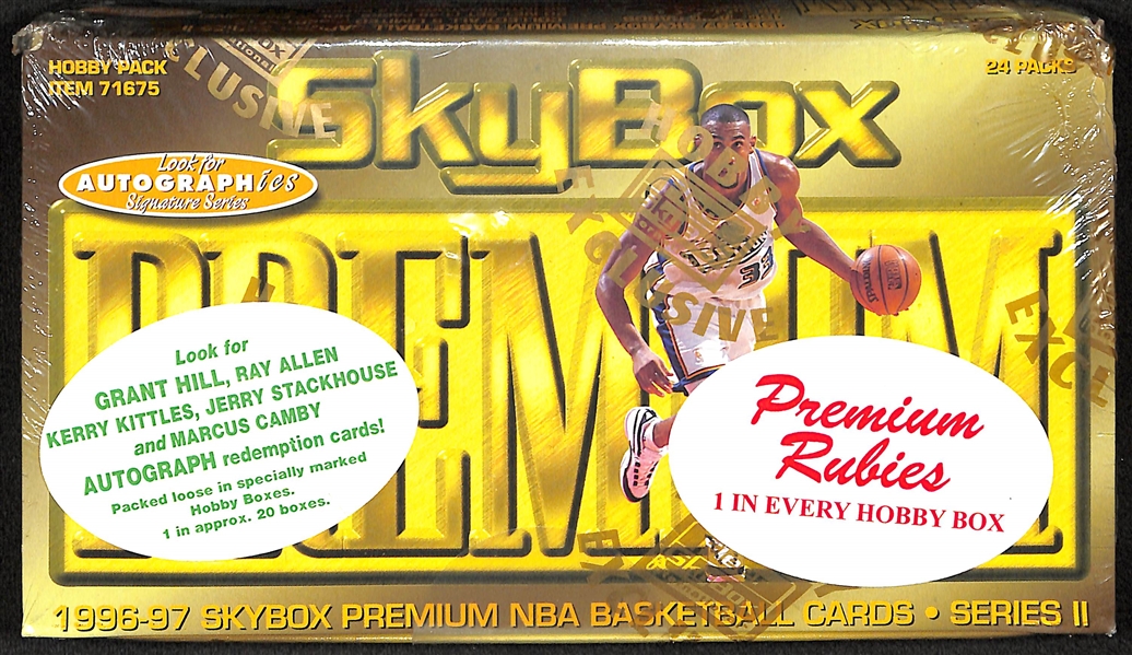 1996-97 Skybox Premium Series 2 Sealed/Unopened Hobby Basketball Box (24 packs)