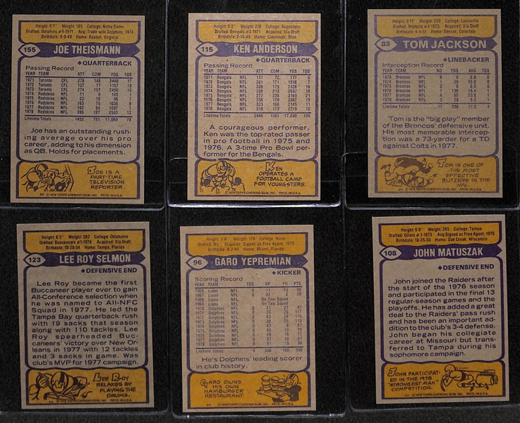 Assorted 800+ Pack Fresh 1979 Topps Football Cards w. Joe Theismann x7