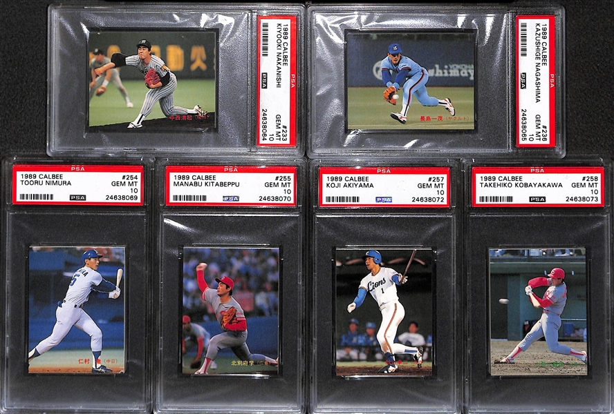 Lot of (6) 1989 Calbee Japanese Baseball Cards - PSA 10 Gem Mt