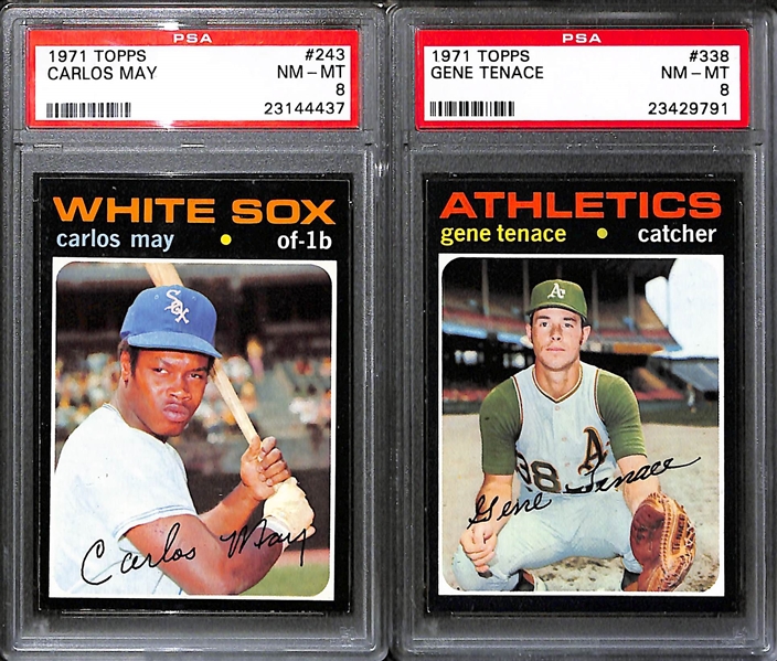 Lot of (25) Different 1971 Topps Baseball Cards - All PSA 8 NM-Mint High Grade!! - w. Chris Short
