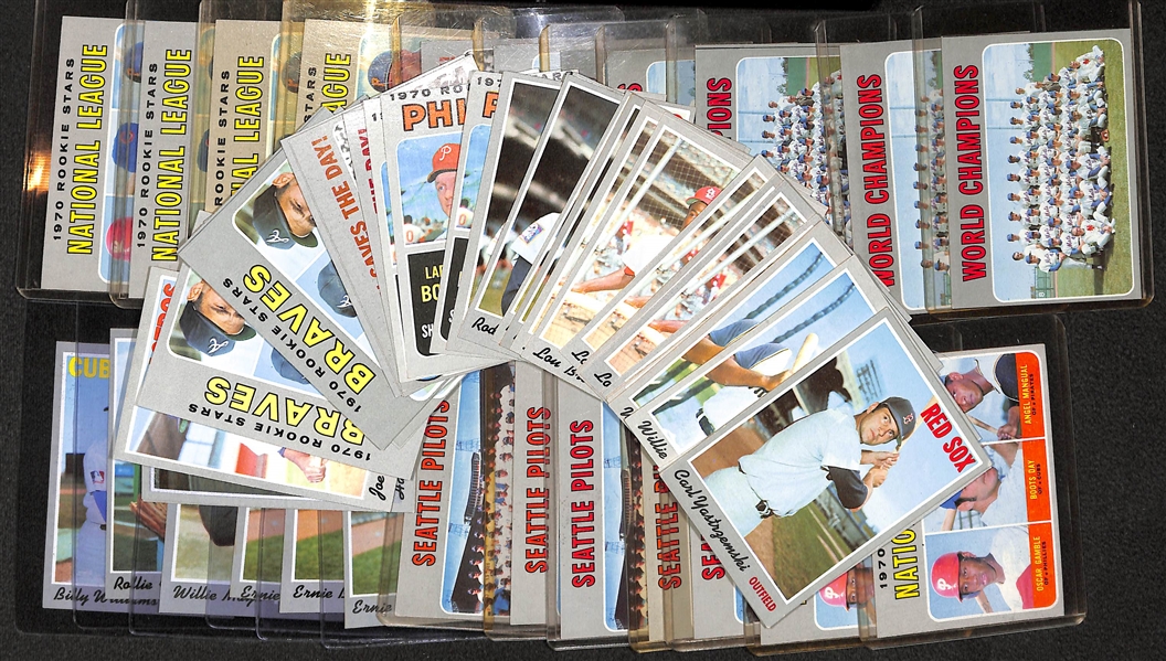 Lot of (63) Assorted 1970s Topps Baseball Star & Rookie Cards - Many in Pack Fresh Condition