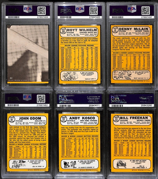Lot of (18) 1968 Topps Baseball Cards - PSA Graded!
