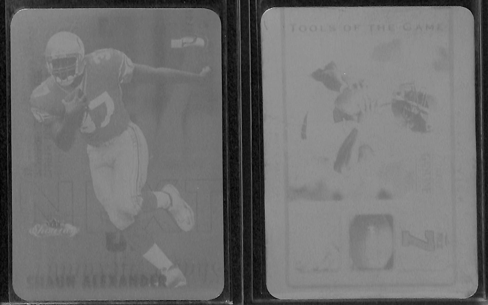 Lot of (10) Sports Card #ed 1/1 Printing Plate Cards w/ Albert Pujols and (2) Drew Bledsoe