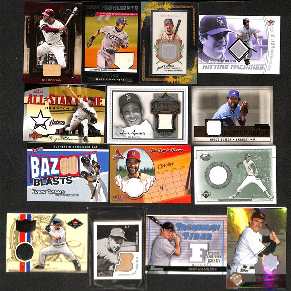 Lot of Over 50 Certified Baseball Relic Cards w/ HOFers