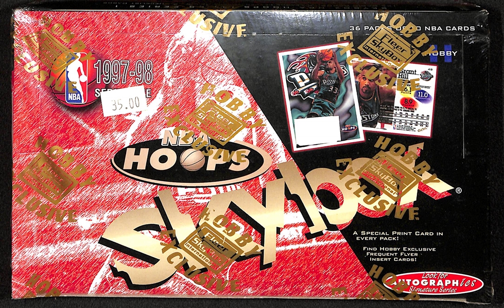 1997-98 Skybox Hoops Series 1 Sealed/Unopened Hobby Basketball Box (36 packs w/ 10 cards per pack)
