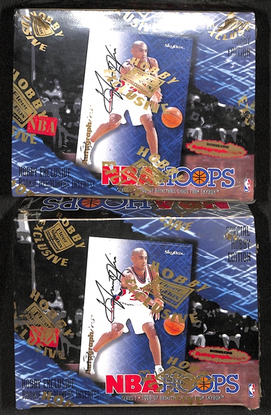 Lot of (2) 1996-97 NBA Hoops Series 1 Sealed/Unopened Basketball Hobby Boxes (24 packs per box, 8 cards per box)