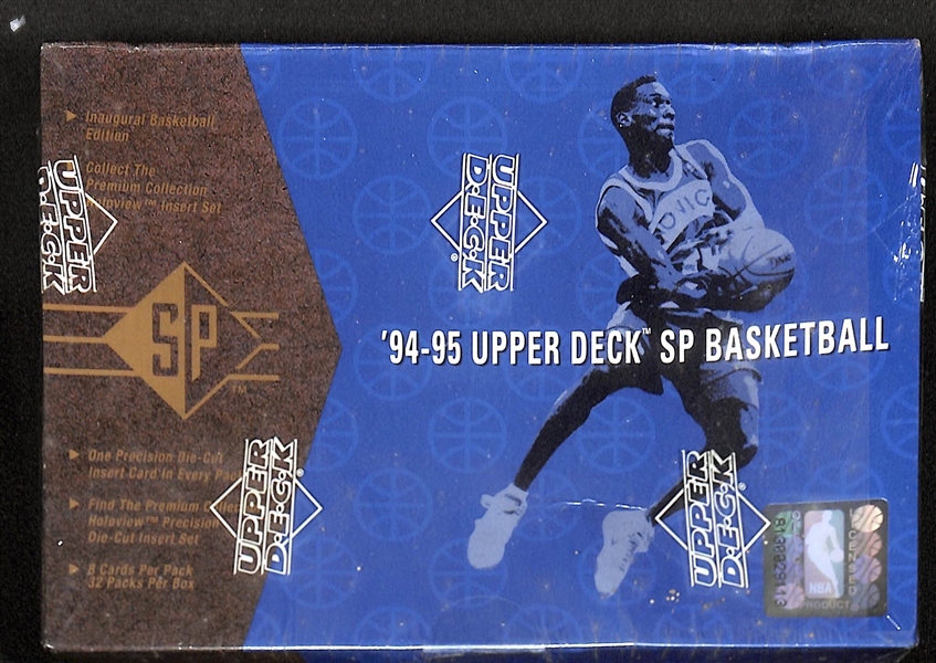 Lot of (4) Unopened Basketball Boxes (one 1994-95 Upper Deck SP, one 1995-96 Skybox Premium, and two 1991-92 Upper Deck Locker Series Boxes)
