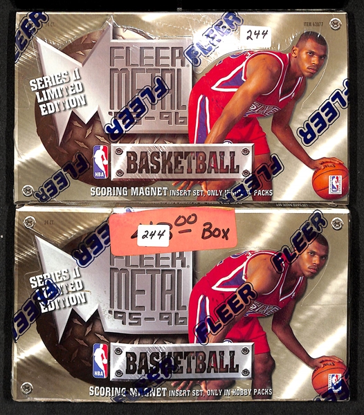Lot of (2) Unopened Fleer Metal Basketball Series 2'95-'96 Hobby Boxes