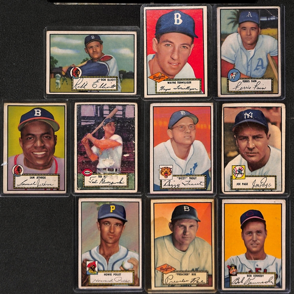 Lot of 10 - 1952 Topps Baseball Cards w. Bob Elliott