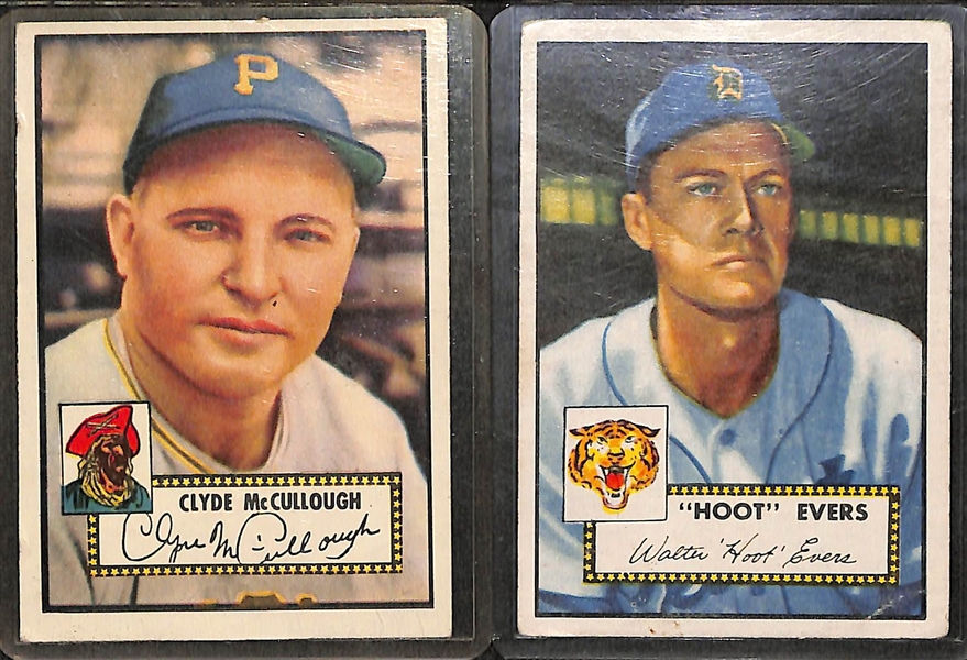 Lot of 13 - 1952 Topps Baseball Cards w. Eddie Waitkus