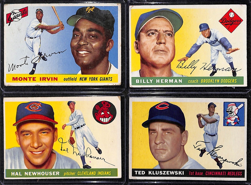 Lot of 32 Different 1955 Topps Baseball Cards w. Monte Irvin