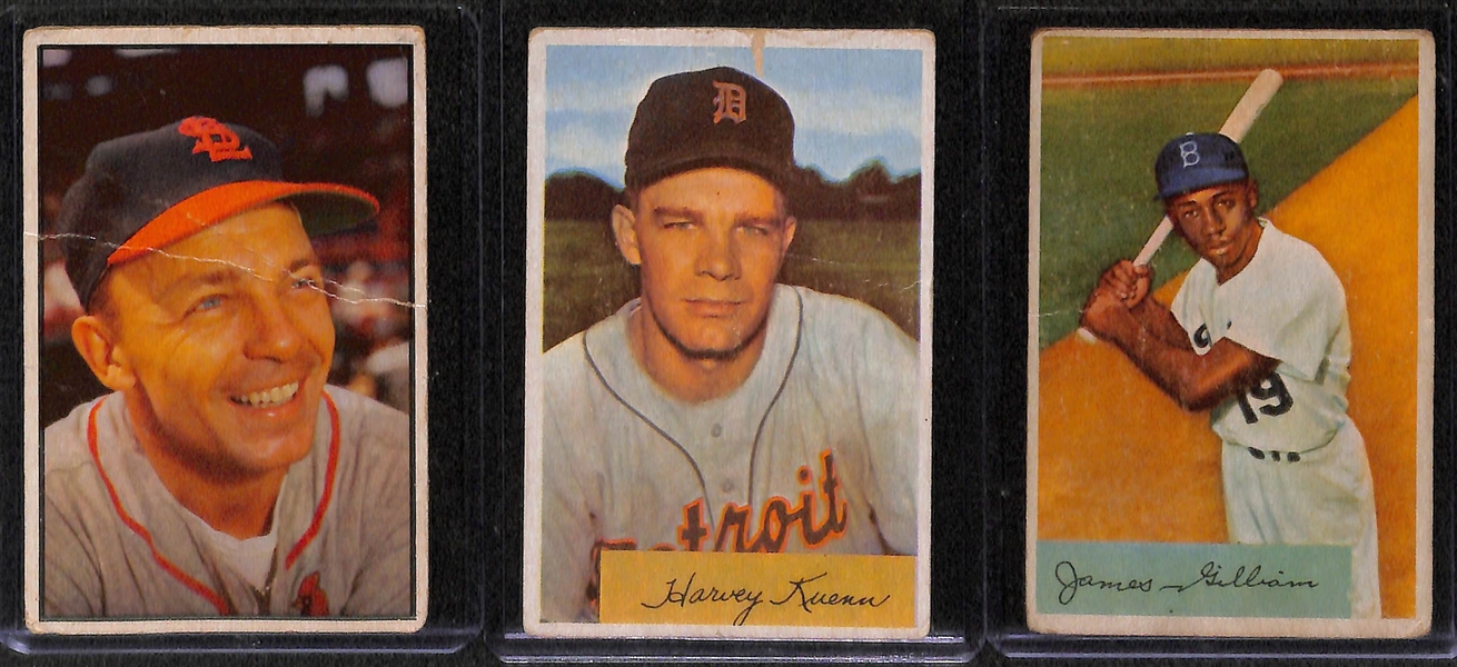 Lot of 40 Different 1950-1954 Bowman Baseball Cards w. 1950 Bob Lemon