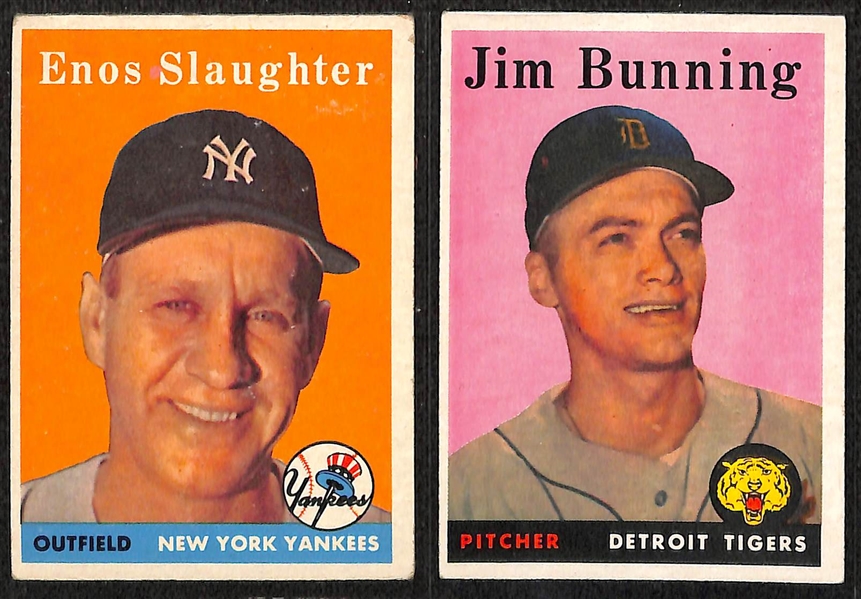 Lot of 108 Different 1958 Topps Baseball Cards w. Bill Mazeroski