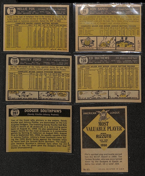 Lot of 120 Different 1961 Topps Baseball Cards w. Nellie Fox