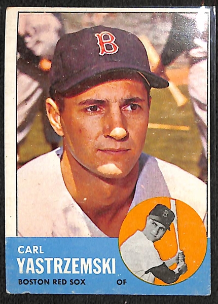 Lot of 120 Different 1963 Topps Baseball Cards w. Carl Yastrzemski