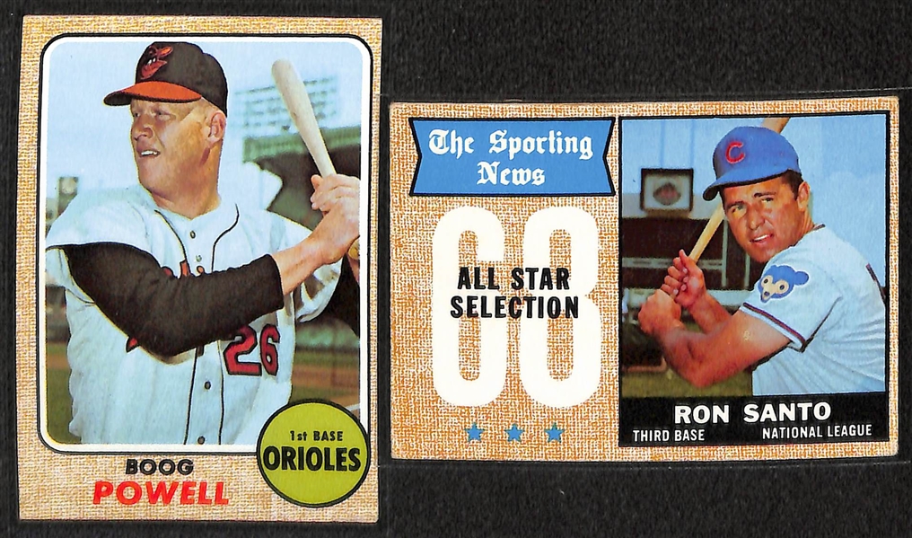 Lot of 250 Assorted 1968 Topps Baseball Cards w. Joe Torre