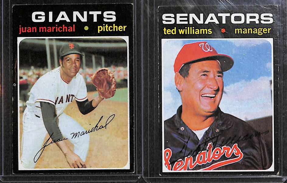 Lot of 175 Assorted 1971 Topps Baseball Cards w. Juan Marichal