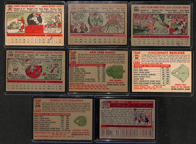 Lot of 8 1956/1957 Topps Star Cards w. 1956 Al Kaline