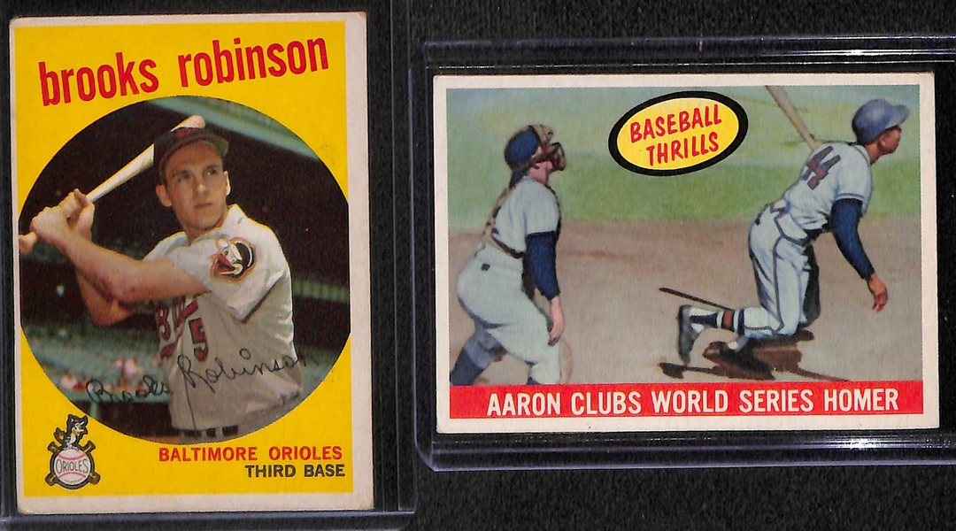Lot of 6 Topps Star Cards from 1958-1959 w. 1958 Hank Aaron