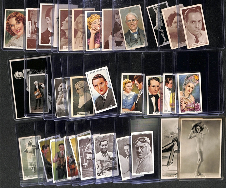 Lot of 35 1920-1930s Actors & Actresses and Famous People Cigarette and Gallaher Cards
