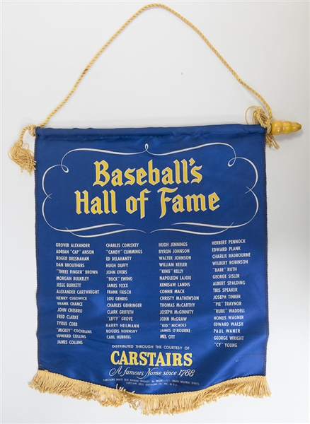 1952 Carstairs Whiskey Baseball Hall of Fame Banner