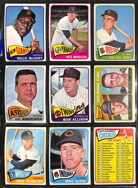 1965 Topps Baseball Partial Set - 412 Different Cards of the 598 Card Set