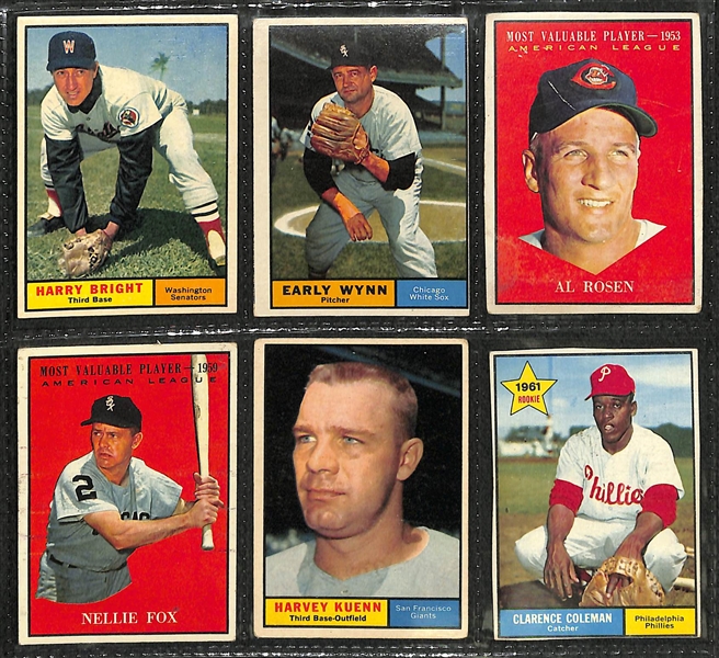  Lot of 111 Different 1961 Topps Baseball Cards w. Bob Gibson