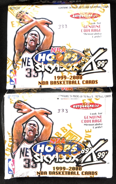 Lot of (2) 1999-2000 Skybox '89 x '99 NBA Hoops Sealed Hobby Boxes