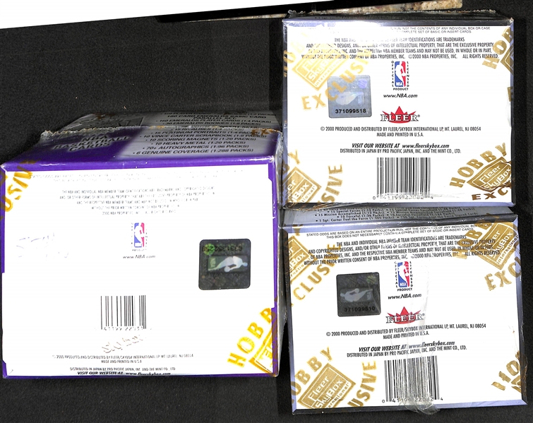 Lot of (3) 1999-2000 Fleer/Skybox Basketball Sealed Hobby Boxes ((2) 1999-2000 Fleer Force, 1999-2000 Skybox Metal)