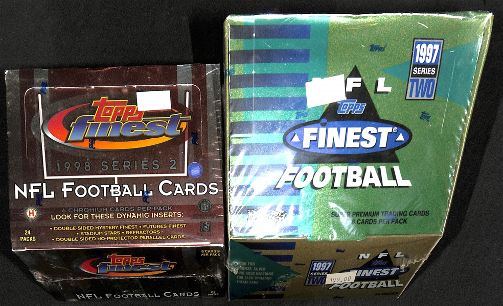  Lot of (2) Topps Finest Football Series 2 Sealed Hobby Boxes - 1997 & 1998