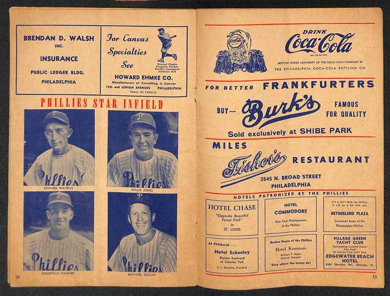 Lot of 3 Phillies Memorabilia Pieces - 1950 Score Card, 1983 Year Book, 1964 Unused WS Ticket