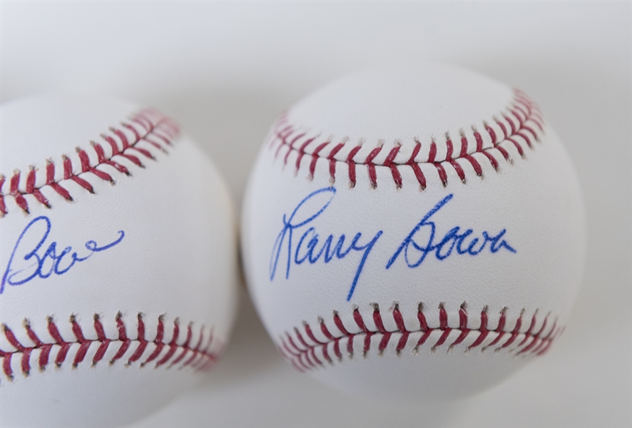 Lot of (4) Signed Baseballs w/ Doerr (HOF), Jenkins (HOF), Bowa, and Boone