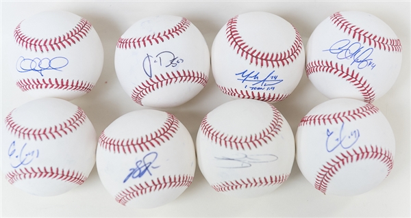 Lot of 8 Signed Phillies Baseballs w/ Revere and Appel