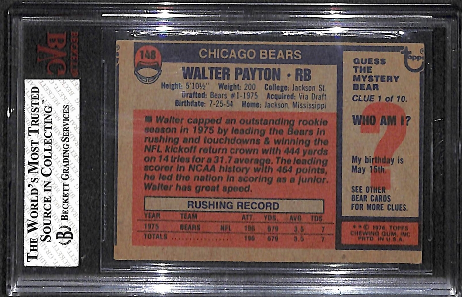1976 Topps Walter Payton Rookie Card (#148) Graded Beckett BVG 5.5