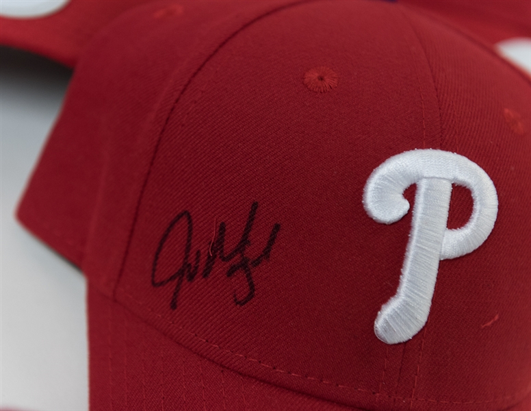 Lot of 6 Phillies Managers/Coaches Signed Hats (All MLB Certified) - with Wally Joyner and Pete Mackanin