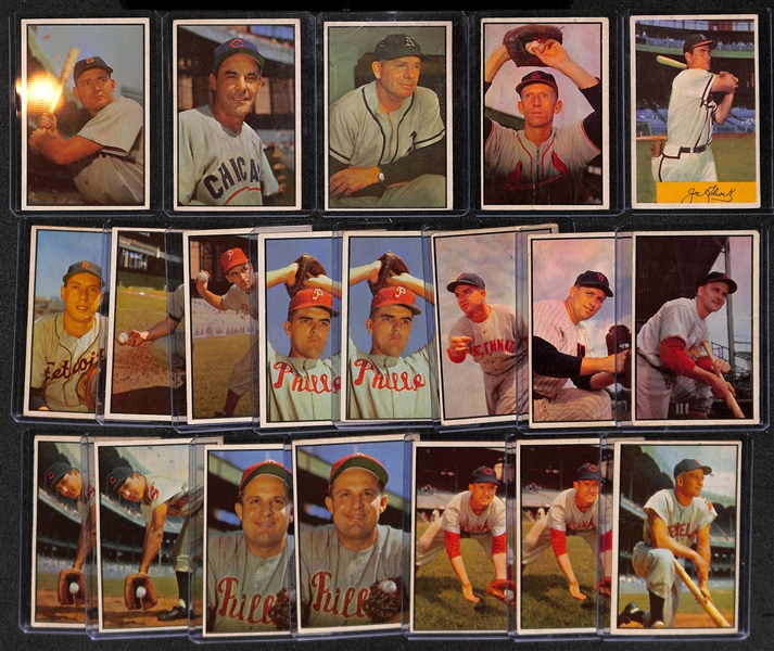 Lot of 19 - 1953 Bowman Baseball Cards w. George Kell & (1) 1954 Bowman Adcock