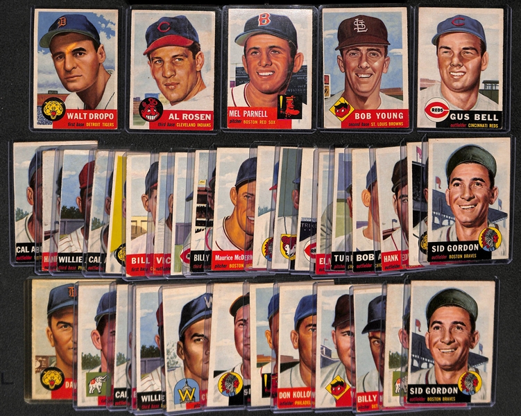 Lot of 37 - 1953 Topps Baseball Cards w. Walt Dropo