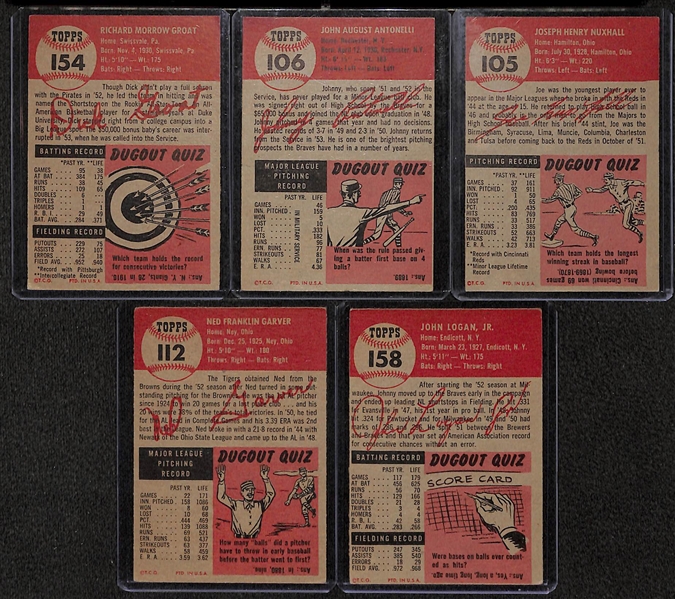 Lot of 37 - 1953 Topps Baseball Cards w. Dick Groat