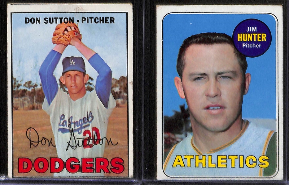 Lot of 12 1966-1970 Topps Baseball Cards w. 1969 Hank Aaron