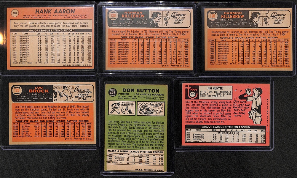 Lot of 12 1966-1970 Topps Baseball Cards w. 1969 Hank Aaron