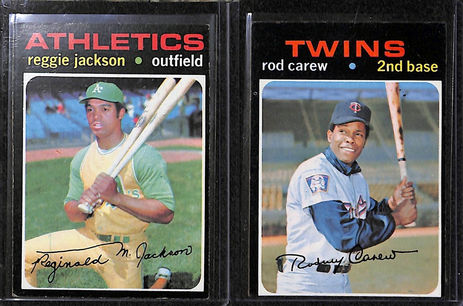 Lot of 130 - 1971 Topps Baseball Cards w. Rose, Ryan, & Reggie Jackson