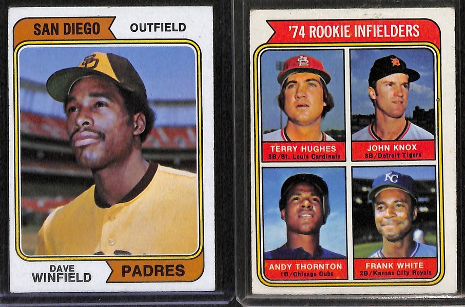 Lot of 21 - 1972-74 Topps Baseball Cards w. 1973 Clemente & 1974 Winfield