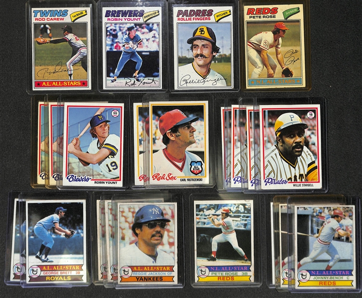 Lot of 90 - 1977-79 Topps Baseball Cards w. Pete Rose