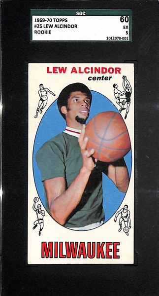 1969-70 Topps Lew Alcinder (Kareem Abdul-Jabbar) Rookie Card Graded SGC 5