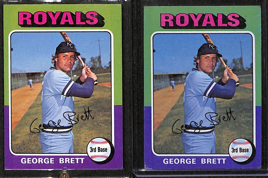 Lot of 4 - 1975 Topps Baseball George Brett Rookie Cards