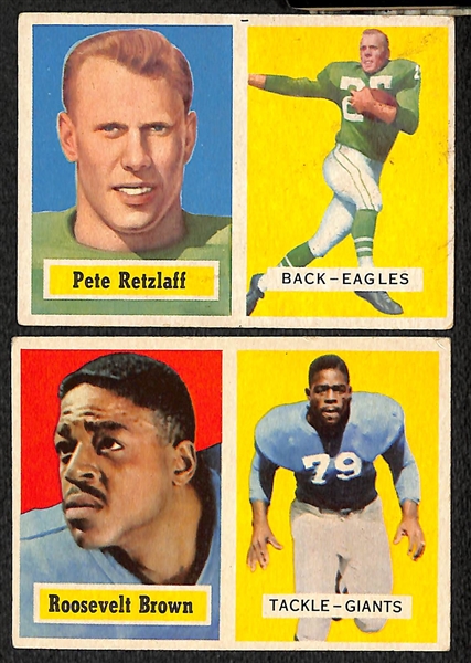 Lot of 159 Different 1957-1959 Topps Football Cards w. 1957 Pete Retzlaff